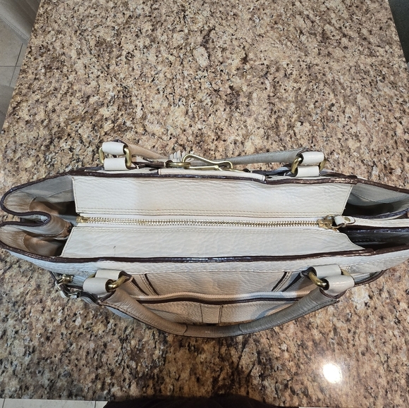 Coach Hampton Off White Leather Carryall Satchel Purse Handbag 10529 - Picture 5 of 16